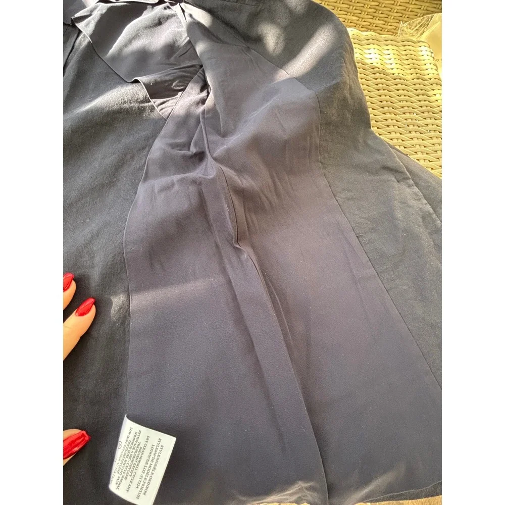 Theory Grinson Navy Linen Blend Blazer‎ 4 structured minimalist layered classic